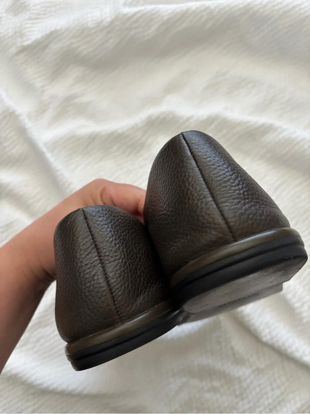 Vince Pebbled Chocolate Leather Hann Loafers